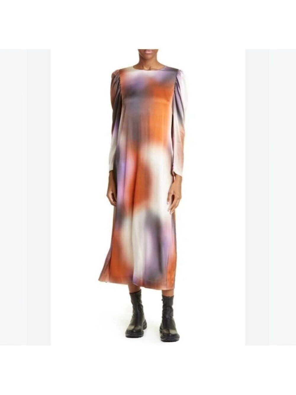 MUNTHE AKEVILLE LONG SLEEVE MIDI DRESS IN RUST Size 34 or US 0